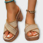 Camila | Chunky Heels with Cross Straps