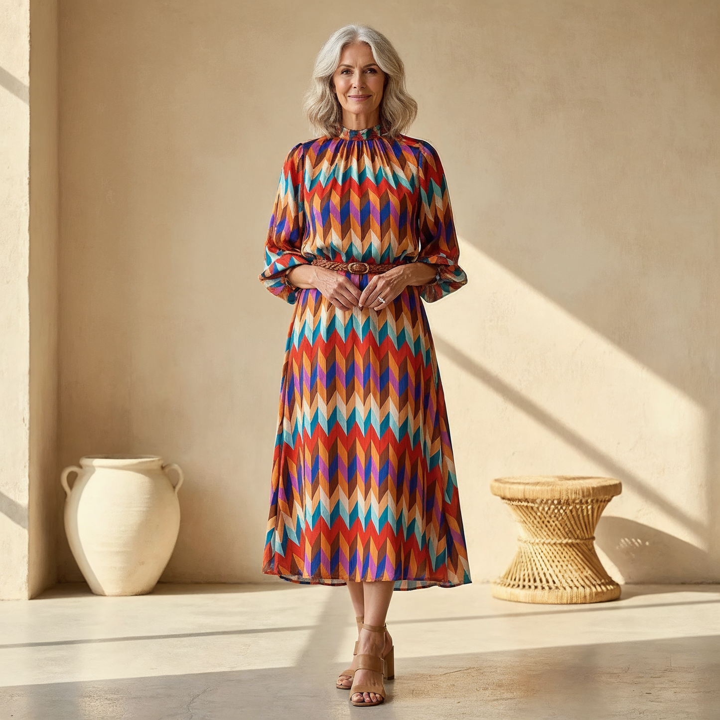 Cassandra - Vibrant Geometric Dress