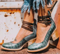 Elsa | Vintage Leather Strap Heels