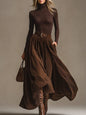 Lunori™ | Aveline Two-Piece Set (Turtleneck & Maxi Skirt)