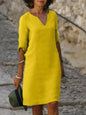 Lola - Relaxed V-Neck Dress